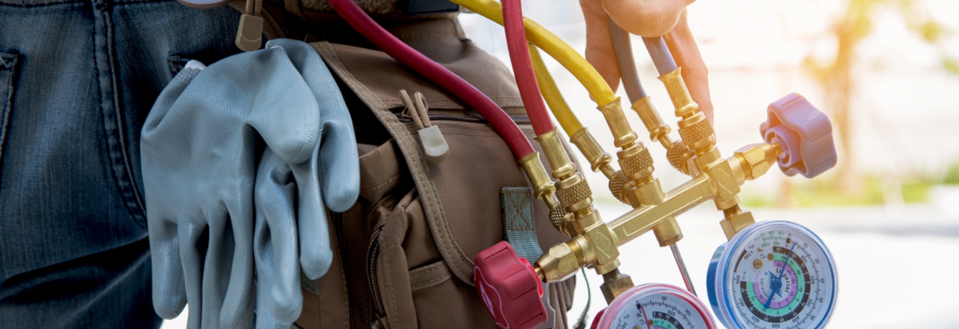 Close-Up of Technician Holding HVAC Tools