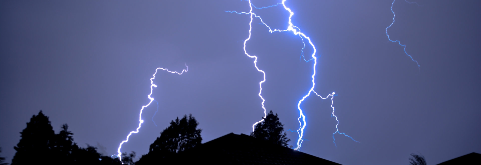 Lightning Storm Behind Home