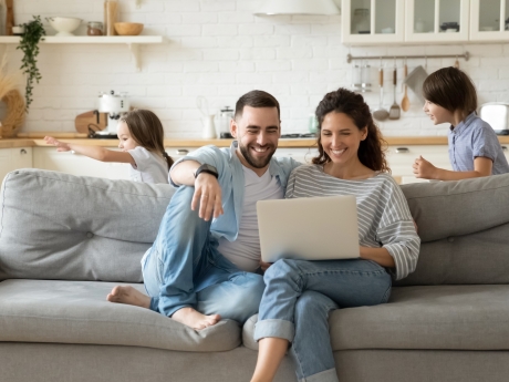 happy family at home