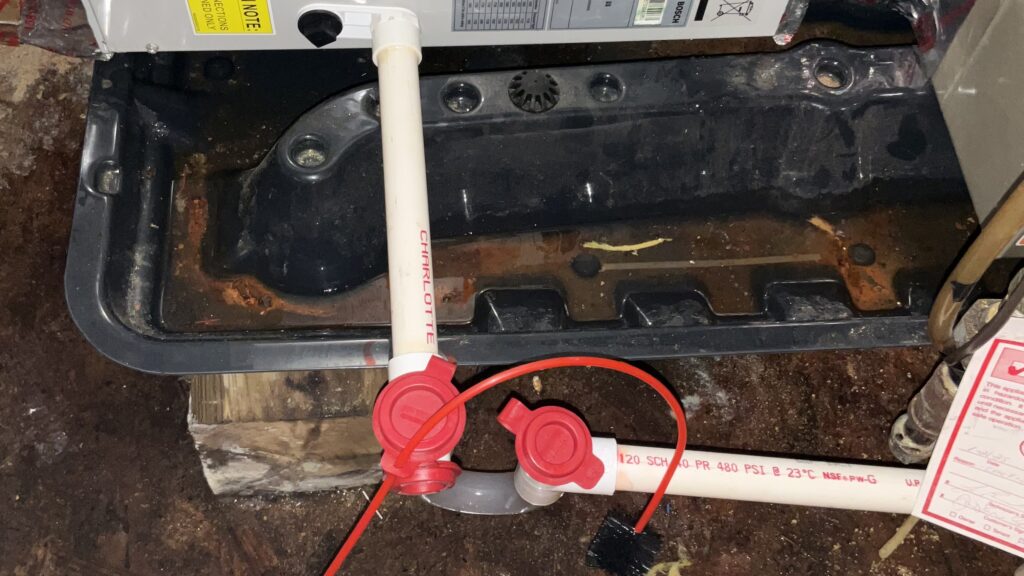 An example of drain line clogs in New Jersey air conditioners serviced by Princeton Air is shown