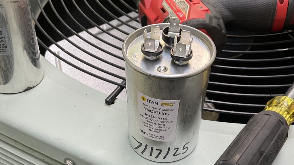 Princeton Air can help spot ac capacitor failure signs like in the one shown in the photo