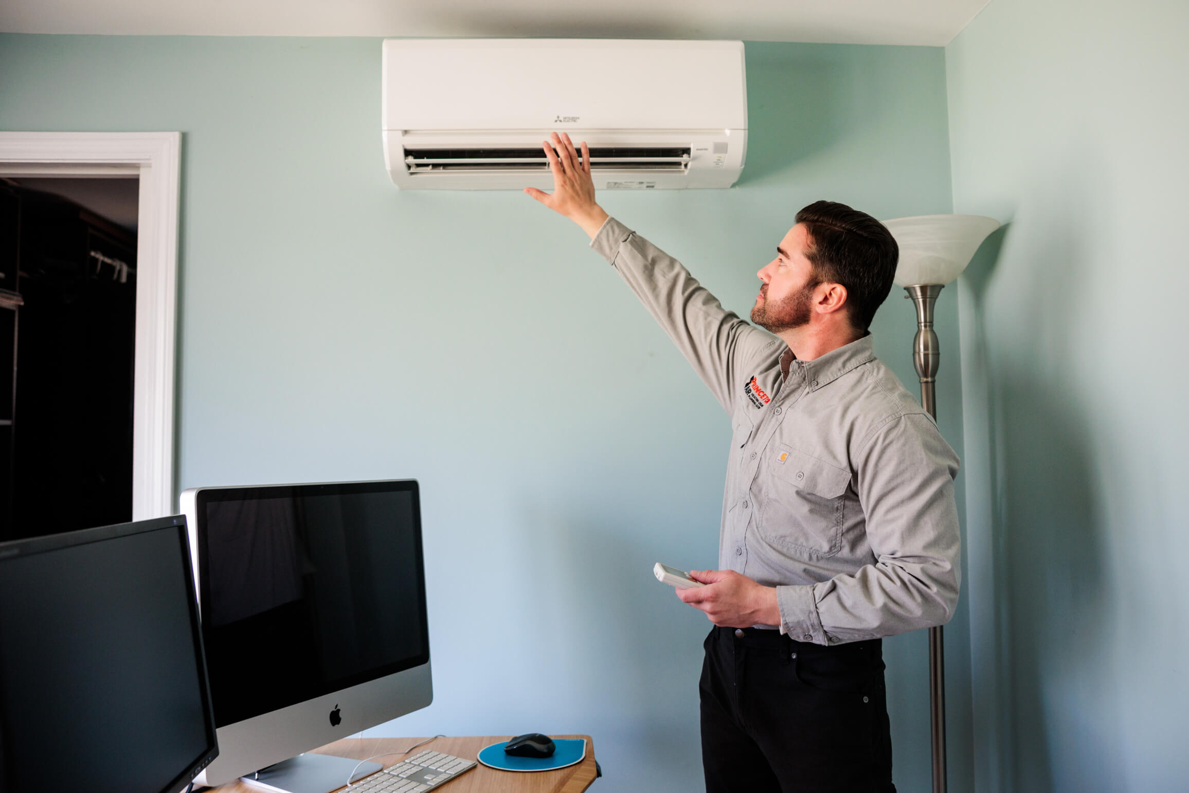 PA technician testing ductless system
